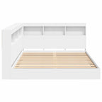 Cama con Estantería Blanco 135 x 190 cm Madera contrachapada