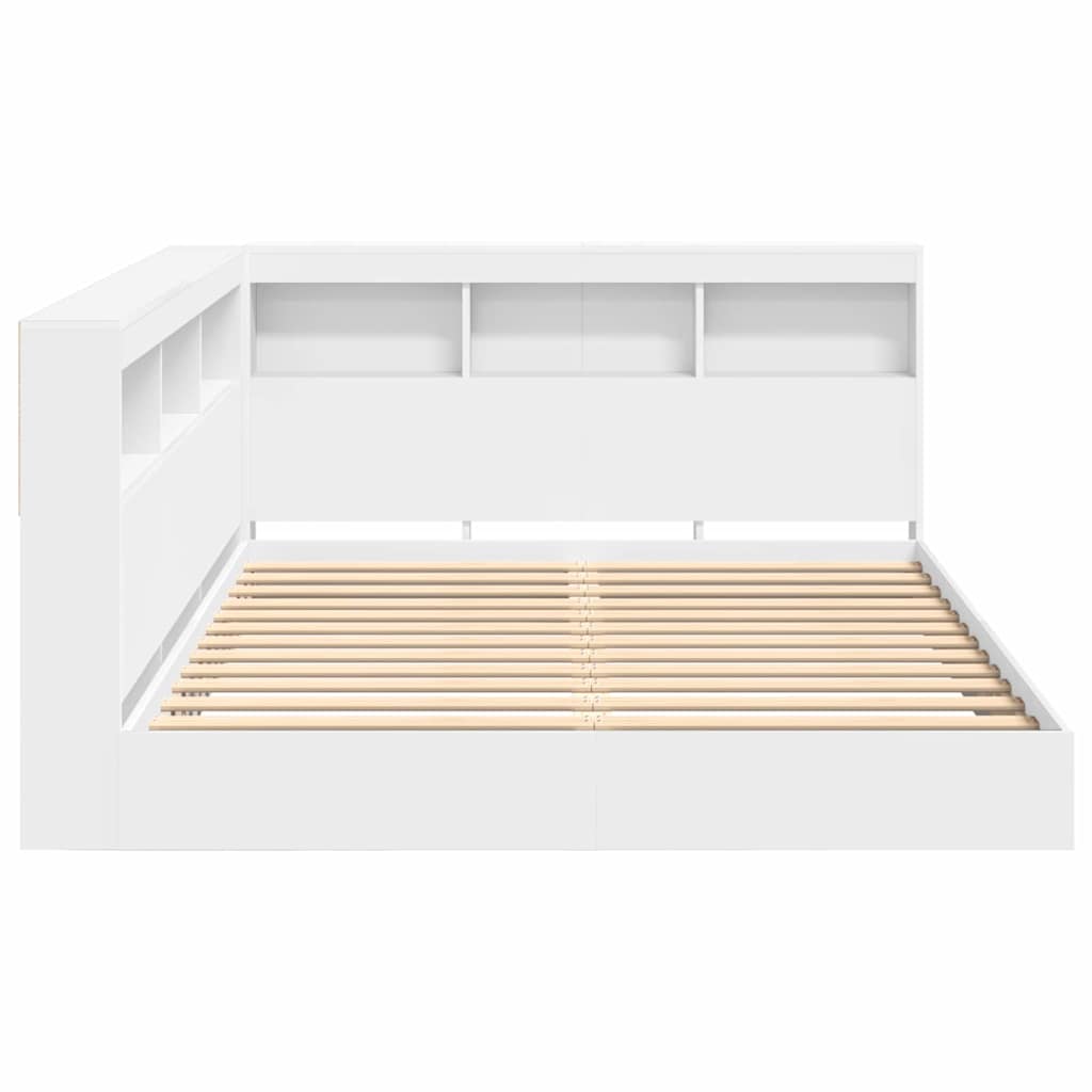 Cama con Estantería Blanco 135 x 190 cm Madera contrachapada