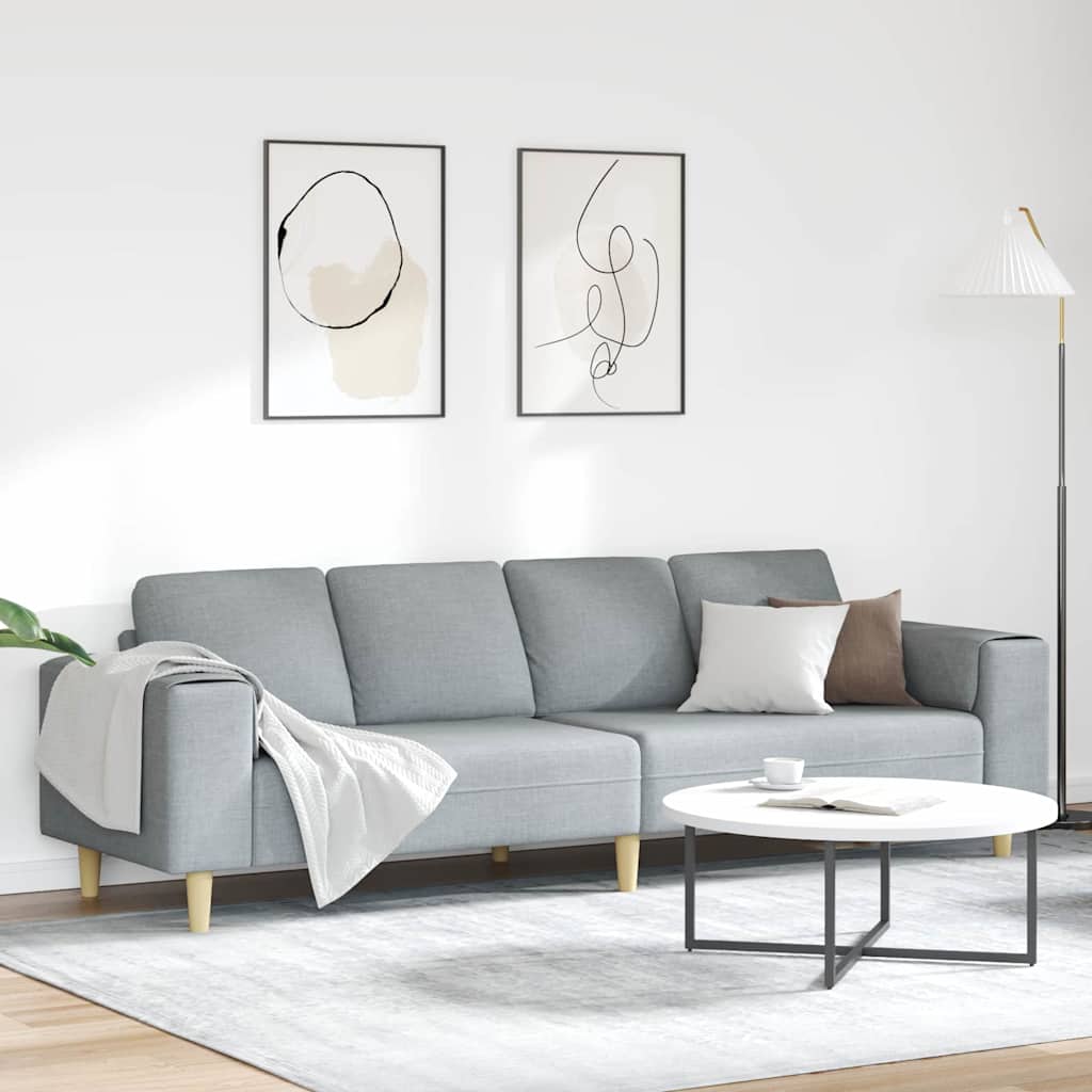 Sofá de sala de estar 3 lugares Creme Poliéster