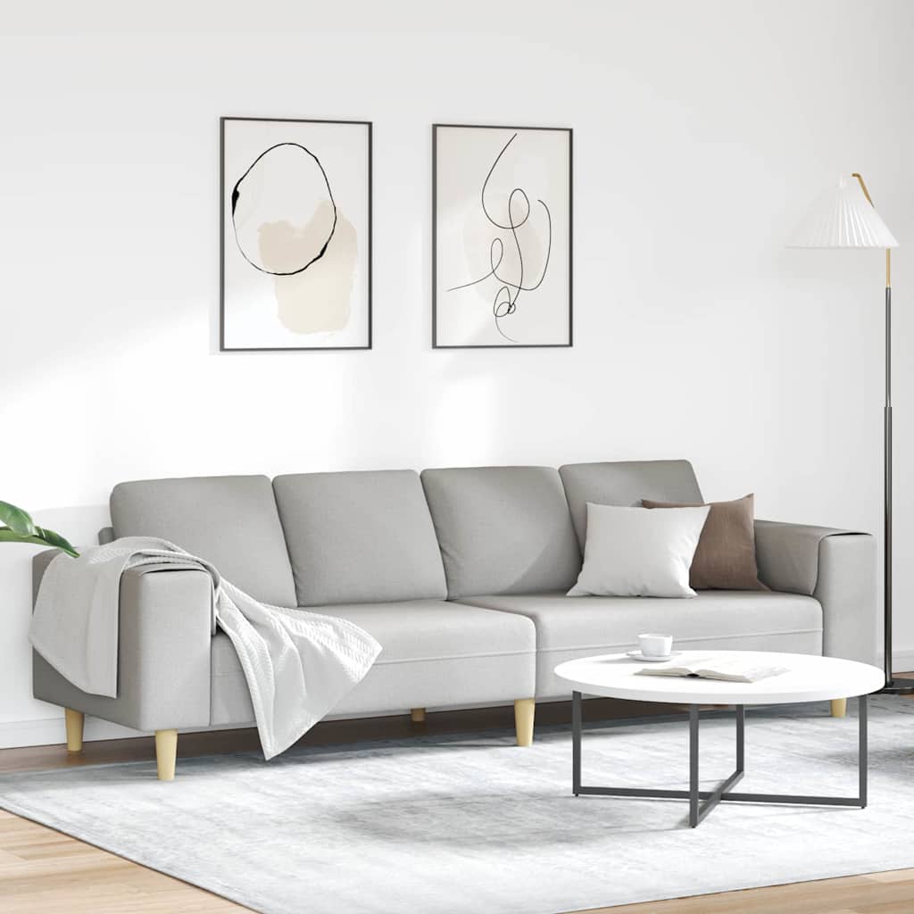 Sofá de sala de estar 3 lugares Creme Poliéster
