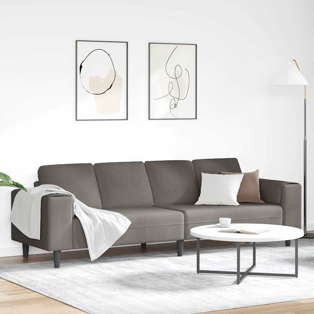Sofá Amarillo Claro 250 x 188 x 76 cm Tela de Pana