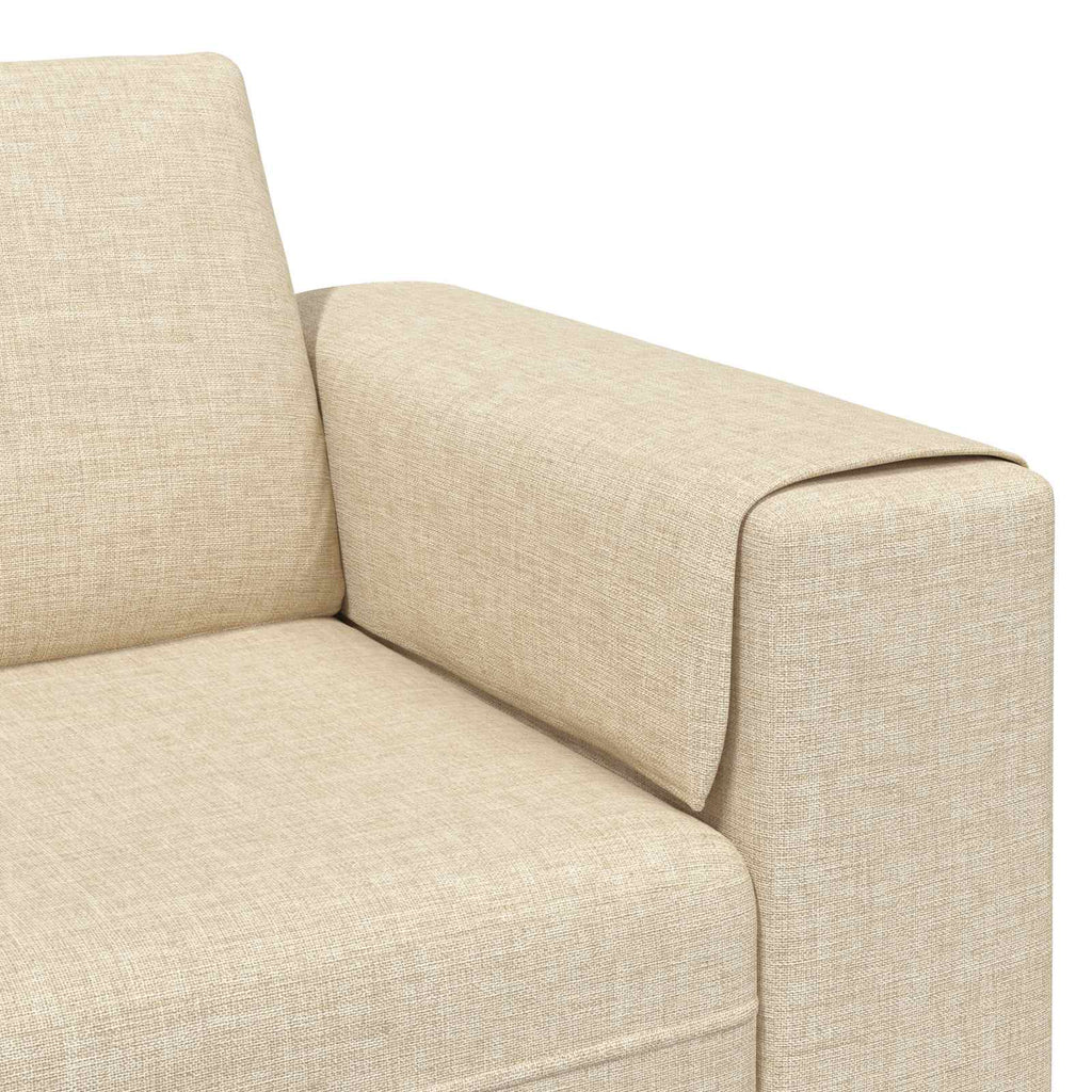 Sofá de sala 3 pcs Crema Poliéster