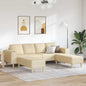 Living Room Sofa 3 pcs Cream Polyester