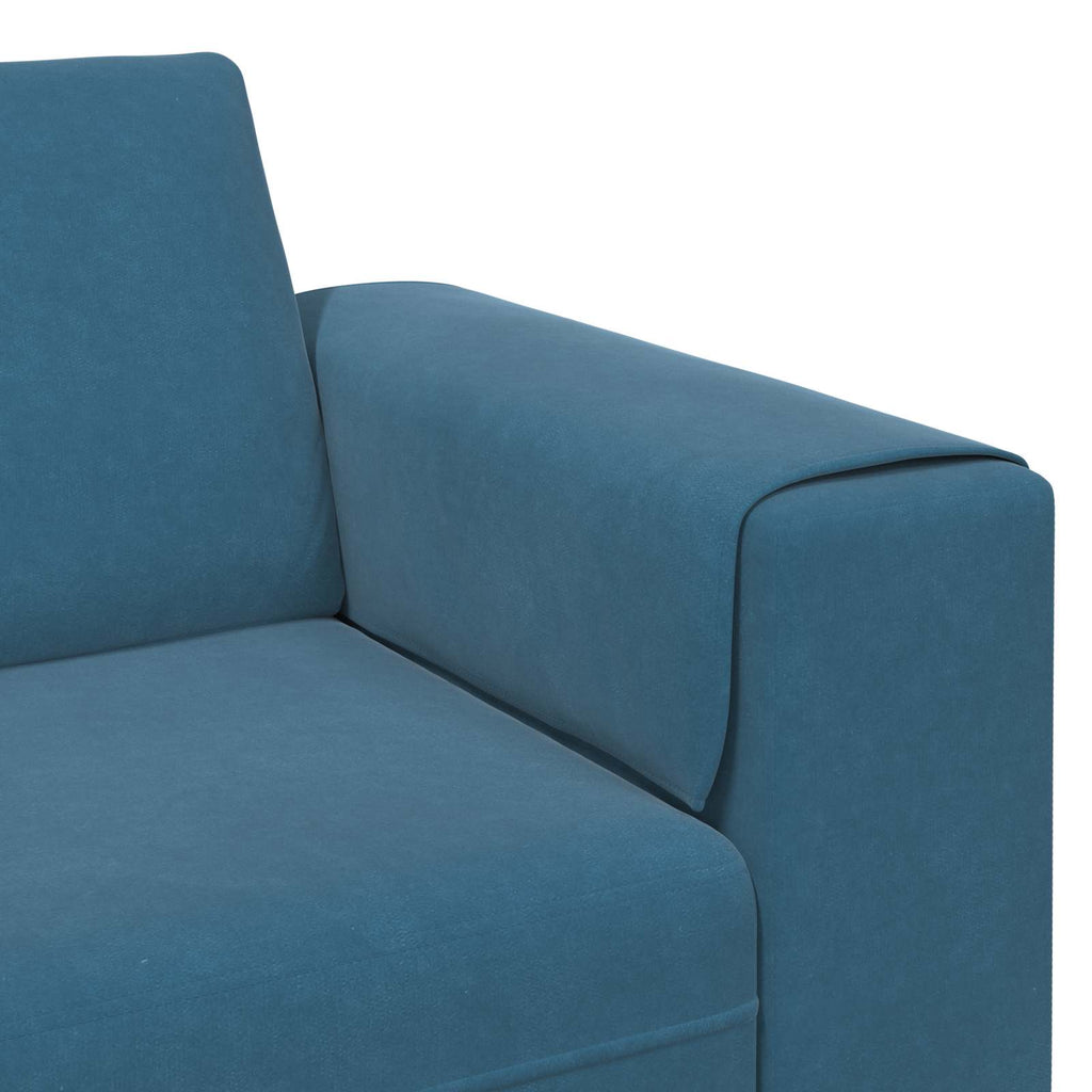 Sofá de sala 3 pcs Azul 250 x 188 x 76 cm