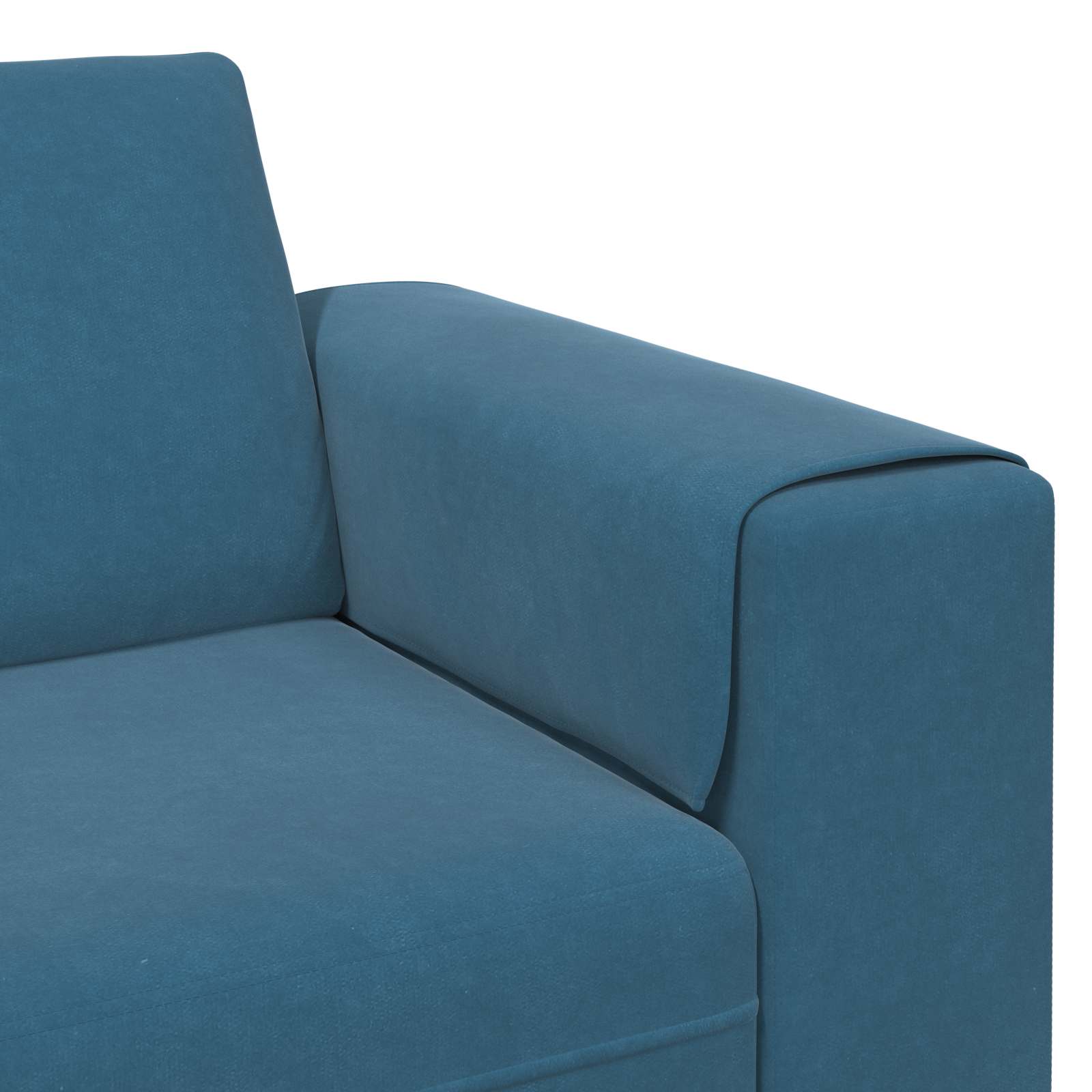 Sofá de sala 3 pcs Azul 250 x 188 x 76 cm