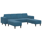 Sofá de sala 3 pcs Azul 250 x 188 x 76 cm