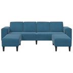 Sofá de sala 3 pcs Azul 250 x 188 x 76 cm