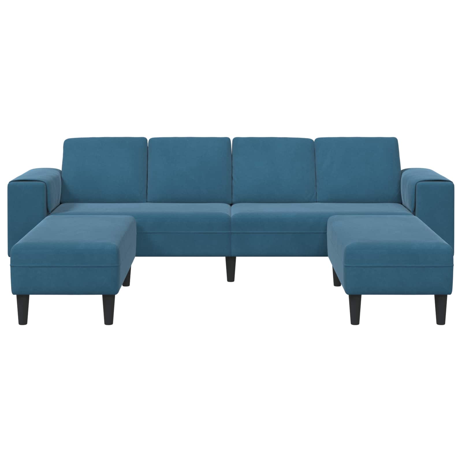 Sofá de sala 3 pcs Azul 250 x 188 x 76 cm