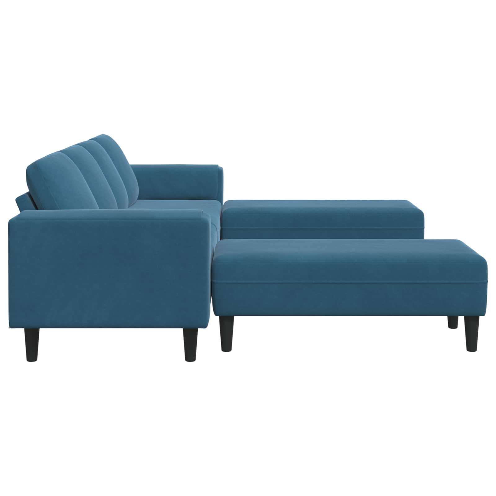Sofá de sala 3 pcs Azul 250 x 188 x 76 cm