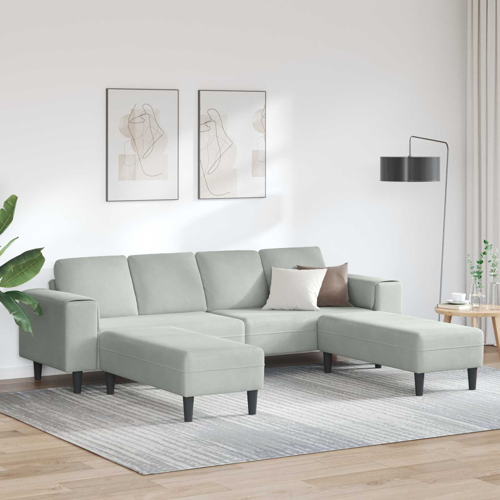 Sofá de sala 3 peças Azul 250 x 188 x 76 cm