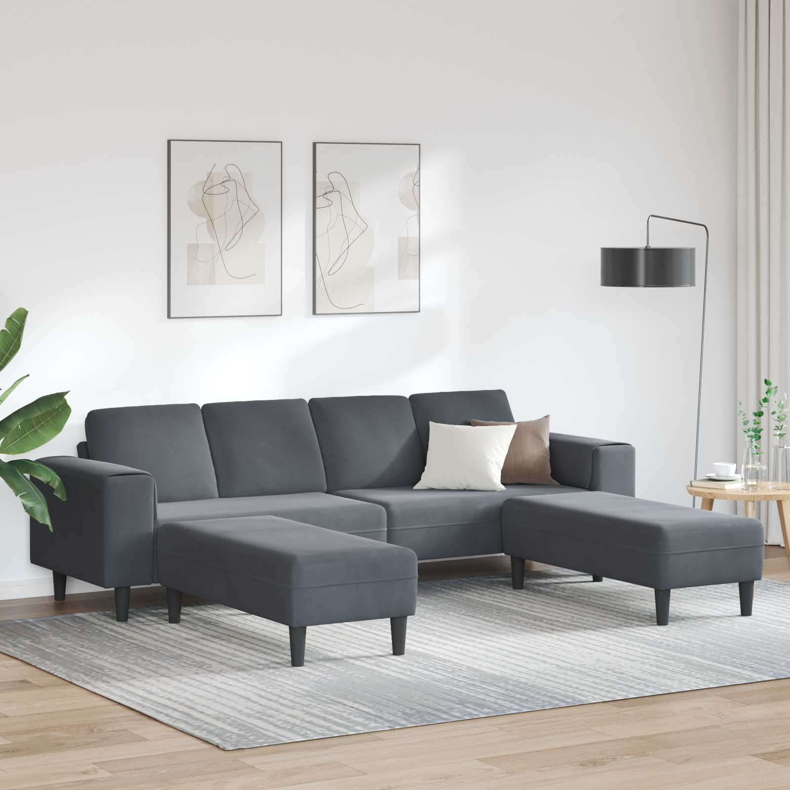 Sofá de sala 3 peças Azul 250 x 188 x 76 cm