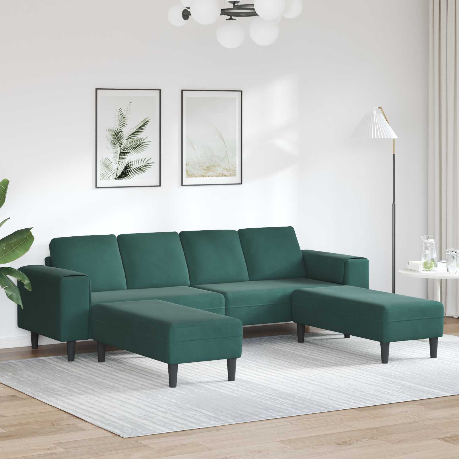 Sofá de sala 3 peças Azul 250 x 188 x 76 cm