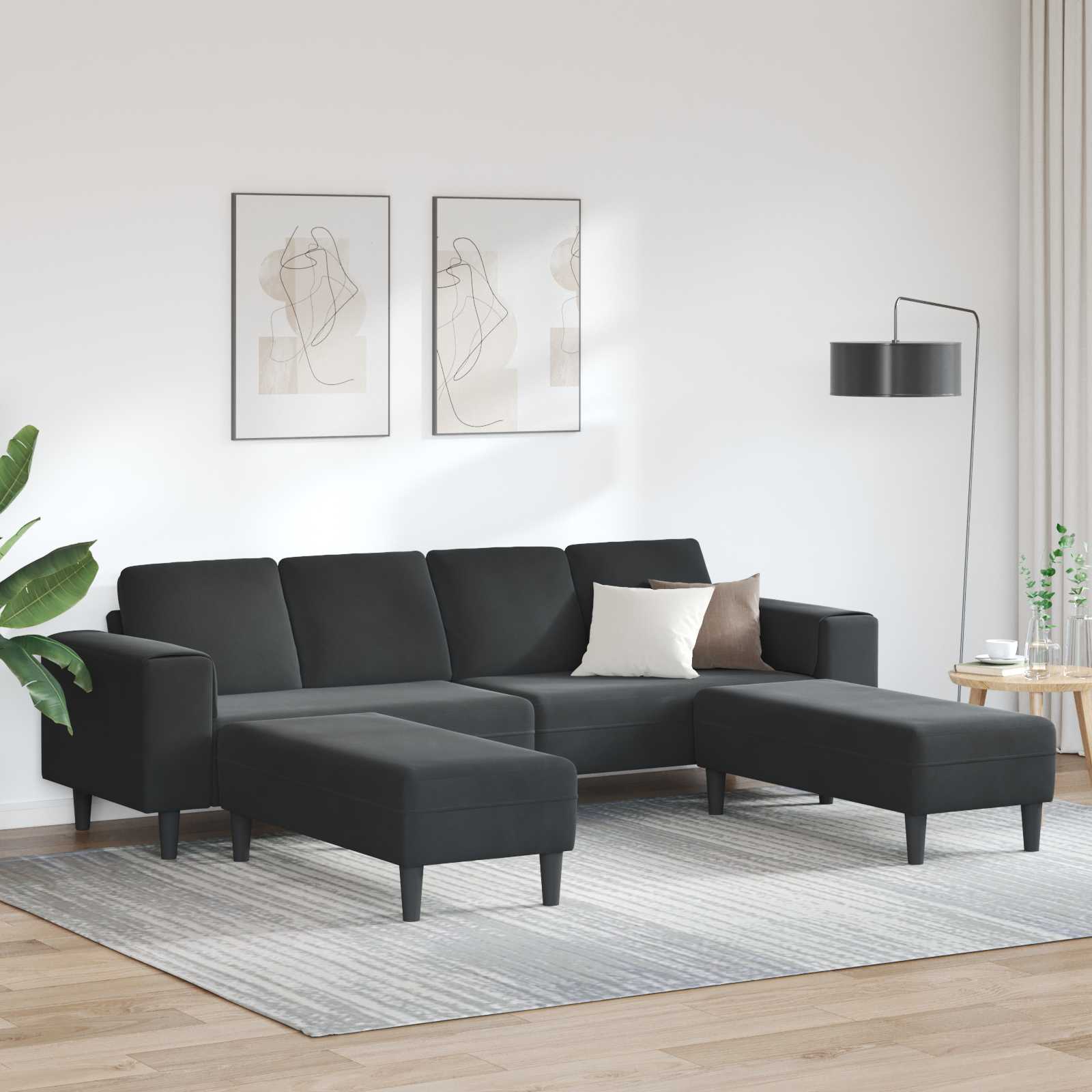 Sofá de sala 3 peças Azul 250 x 188 x 76 cm