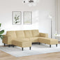 Sofá Amarelo Claro 250 x 188 x 76 cm Tecido Cotelê