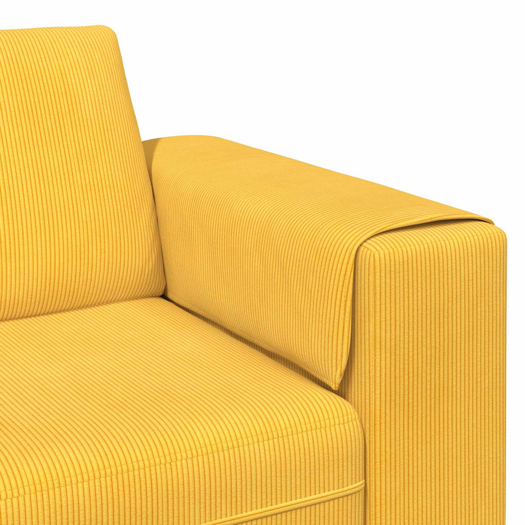 Sofá Amarillo Claro 250 x 188 x 76 cm Tela de Pana