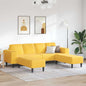 Sofá Amarelo Claro 250 x 188 x 76 cm Tecido Cotelê