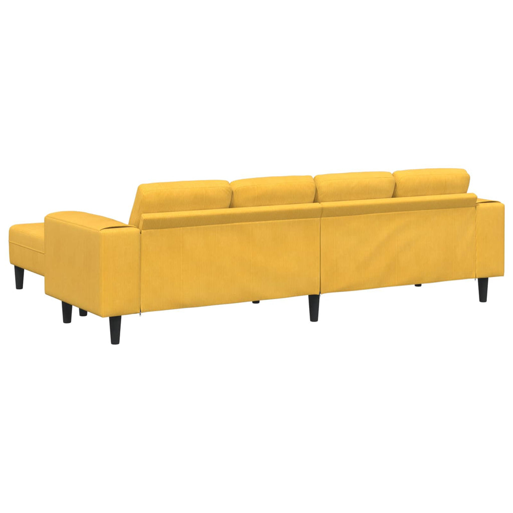 Sofá Amarillo Claro 250 x 188 x 76 cm Tela de Pana