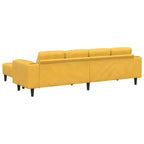 Sofá Amarillo Claro 250 x 188 x 76 cm Tela de Pana