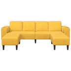 Sofá Amarillo Claro 250 x 188 x 76 cm Tela de Pana