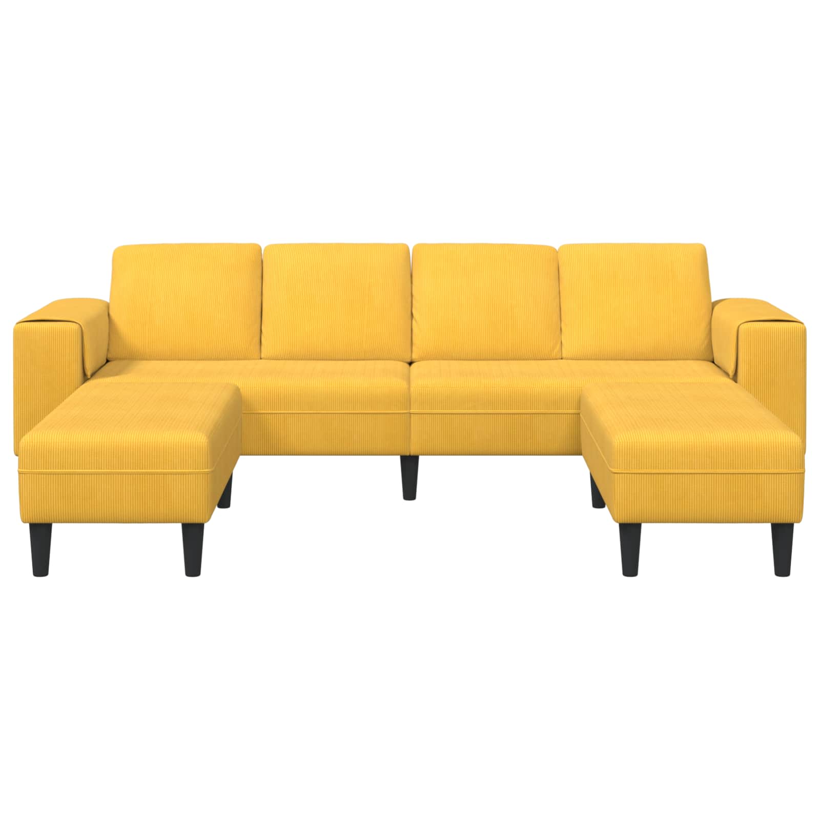 Sofá Amarillo Claro 250 x 188 x 76 cm Tela de Pana