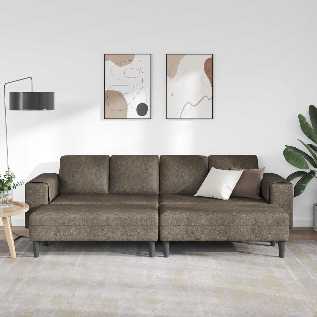 Sofá de sala 3 pcs Gris oscuro