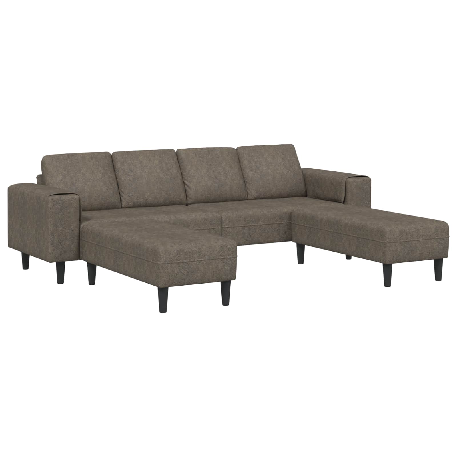 Sofá de sala 3 pcs Gris oscuro