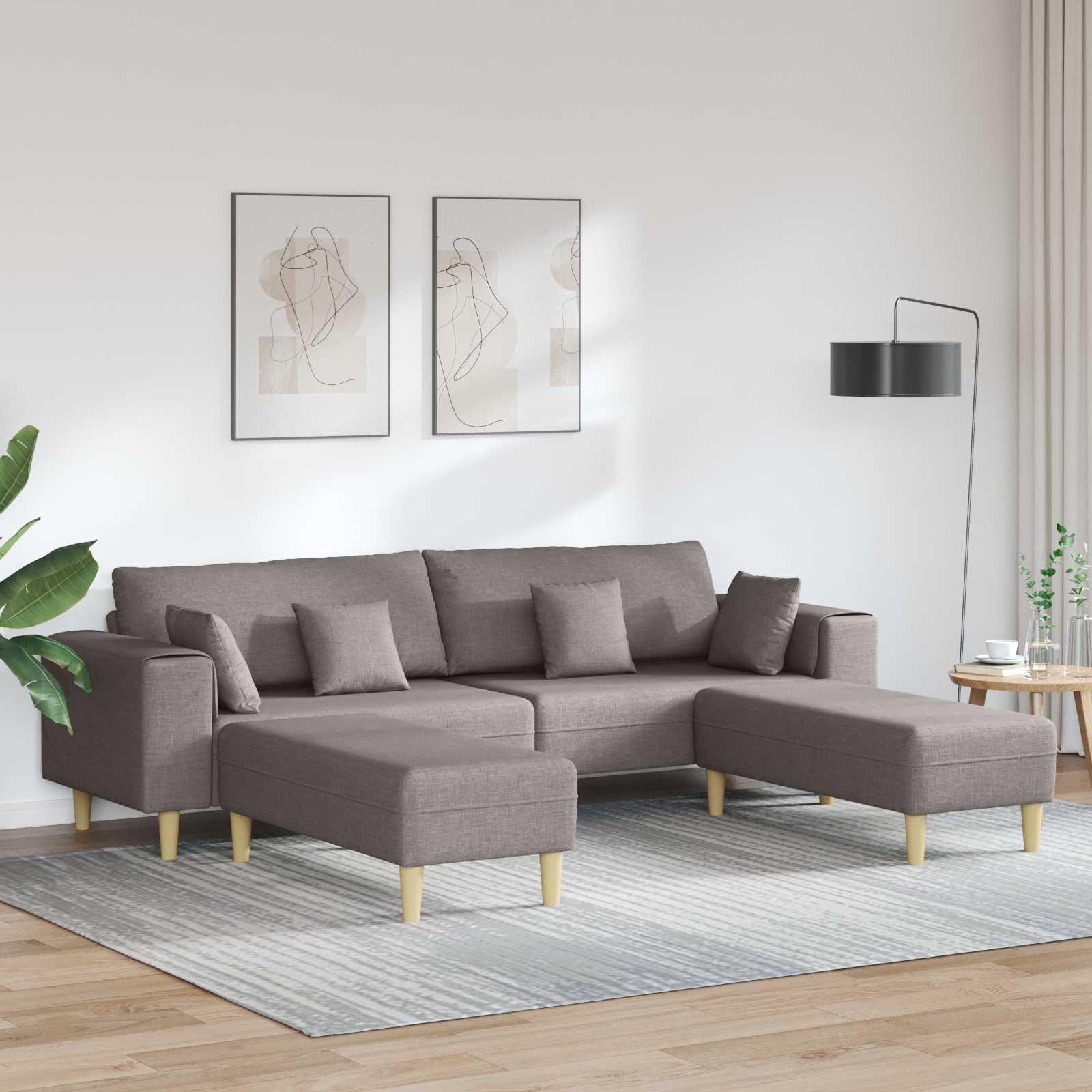 Sofá 3 peças Cinzento Nuvem 250 x 188 x 76 cm tecido