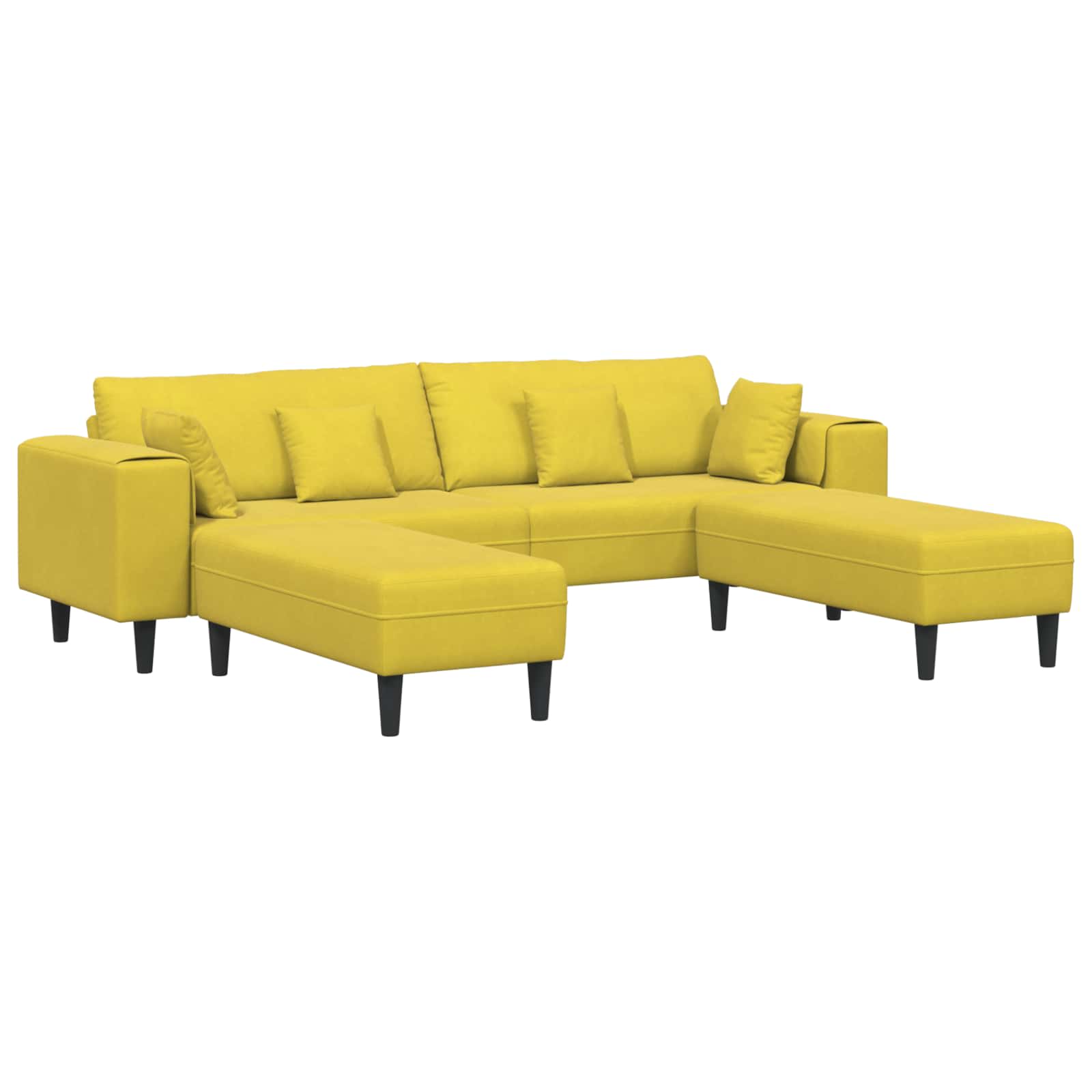 Sofá 3 pcs Amarillo 250 x 188 x 76 cm Terciopelo