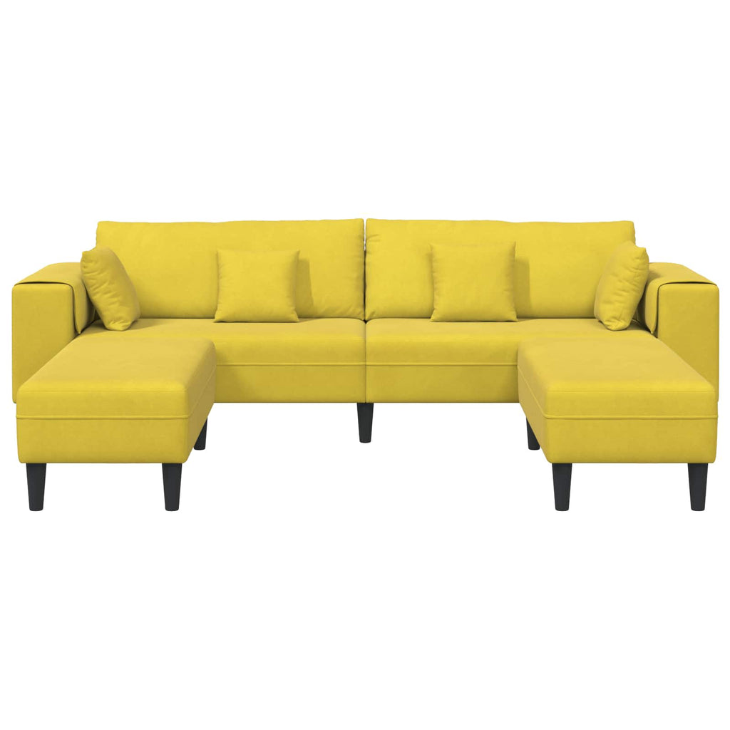 Sofá 3 pcs Amarillo 250 x 188 x 76 cm Terciopelo