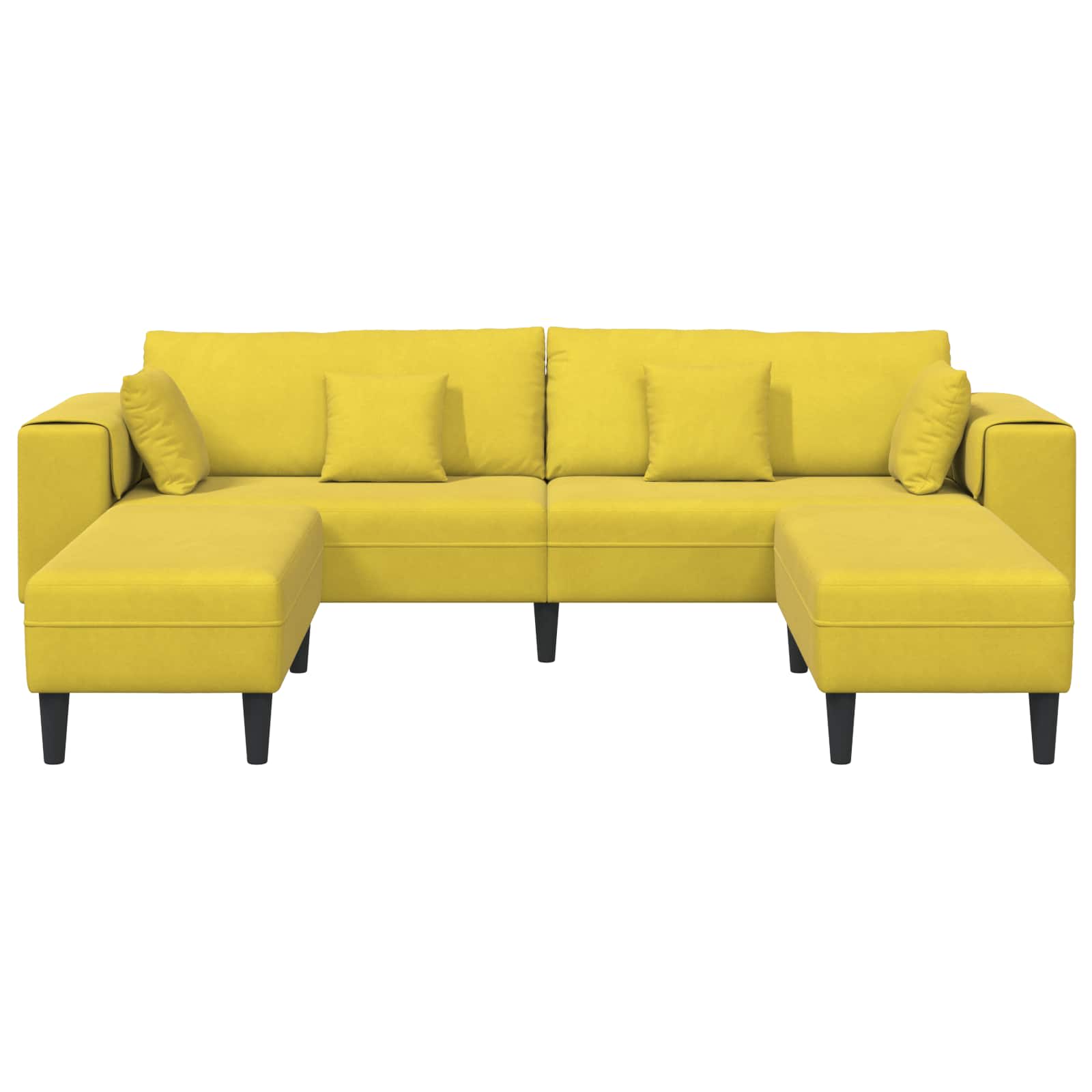 Sofá 3 pcs Amarillo 250 x 188 x 76 cm Terciopelo