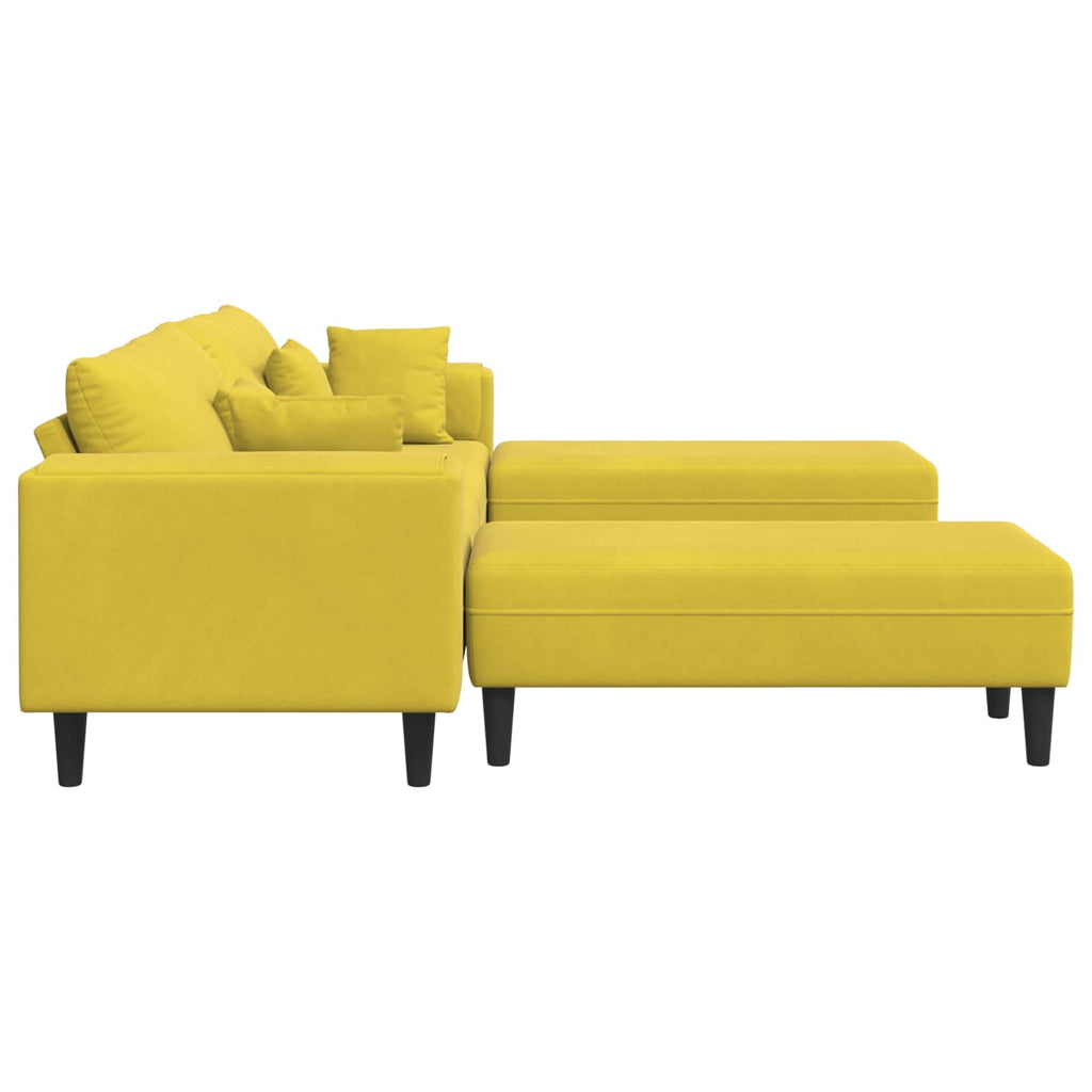 Sofá 3 pcs Amarillo 250 x 188 x 76 cm Terciopelo