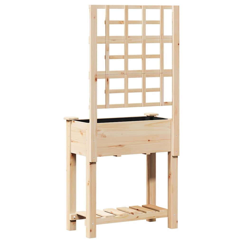 Macetero de Jardín Beige 71 x 38 x 152 cm Madera de Pino Sólido
