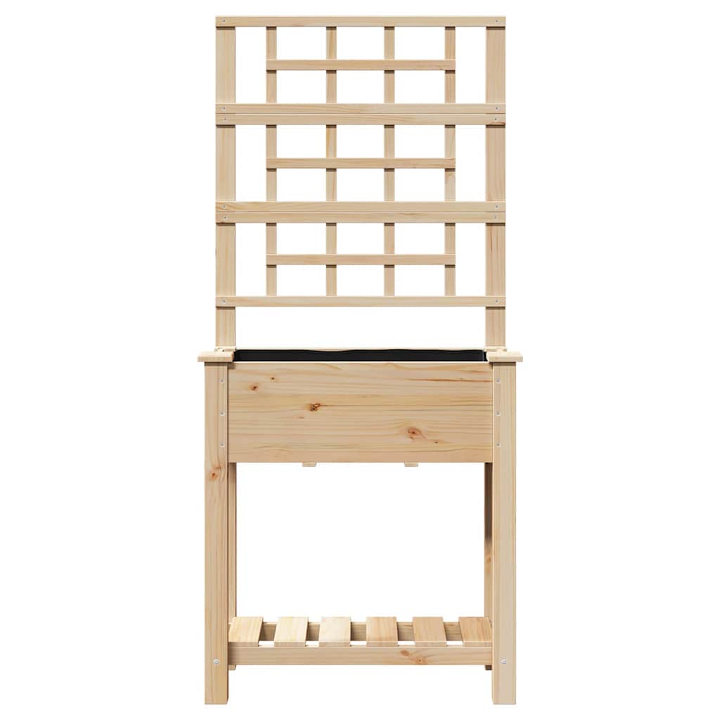 Macetero de Jardín Beige 71 x 38 x 152 cm Madera de Pino Sólido