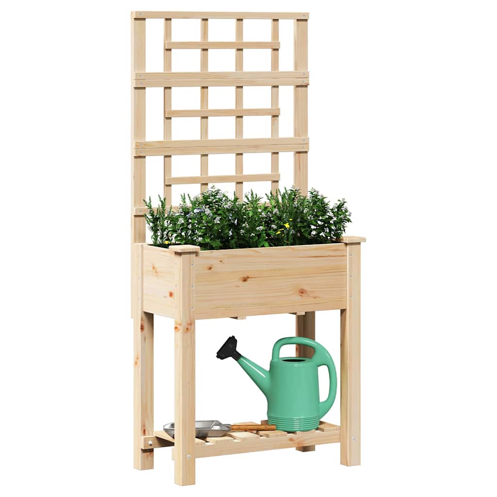 Macetero de Jardín Beige 71 x 38 x 152 cm Madera de Pino Sólido