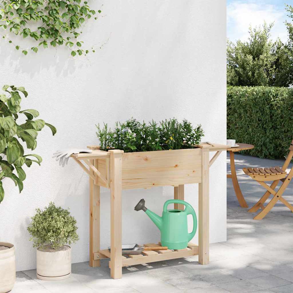 Macetero de Jardín con estante Beige 111 x 37 x 76,5 cm