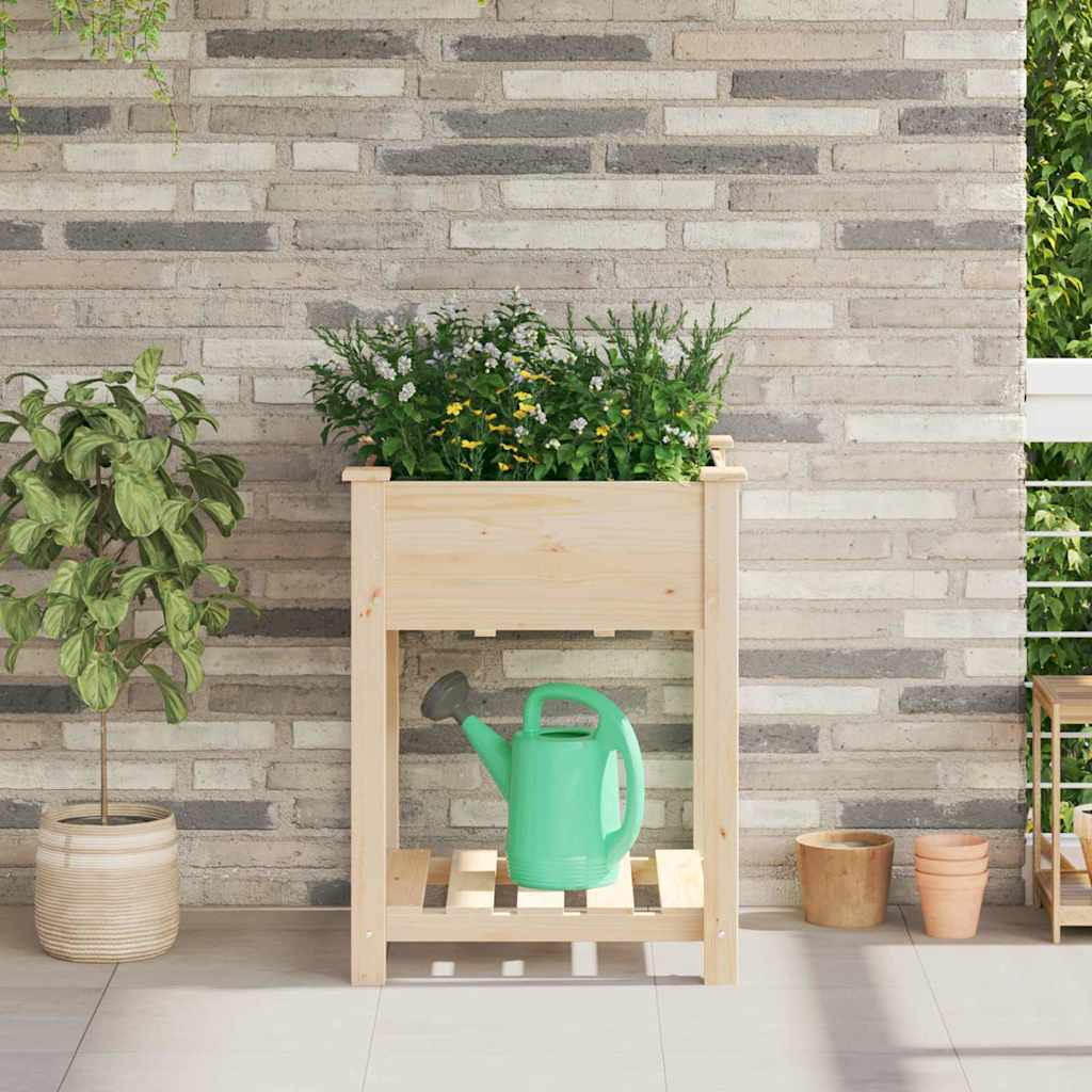 Vaso de jardim com prateleira Bege 45 x 45 x 76,5 cm