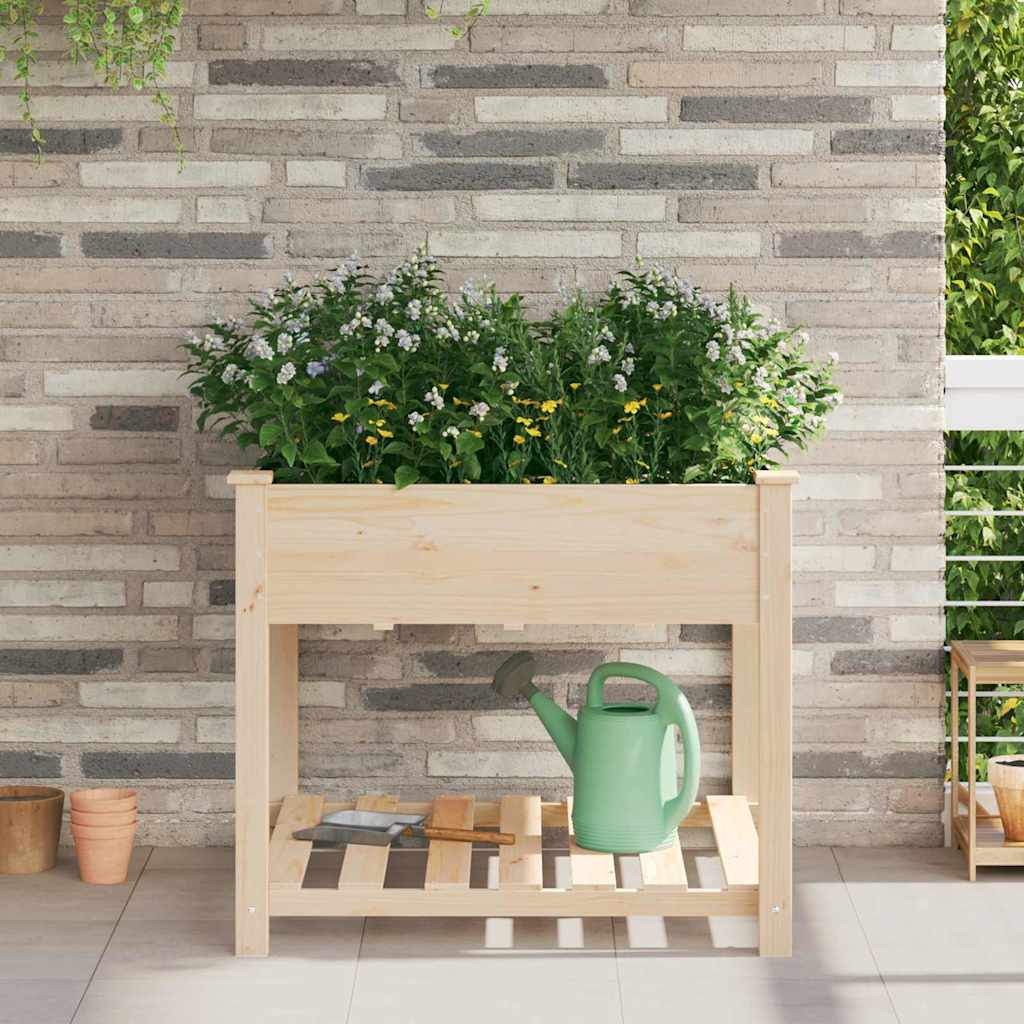 Vaso de jardim com prateleira Bege 45 x 45 x 76,5 cm