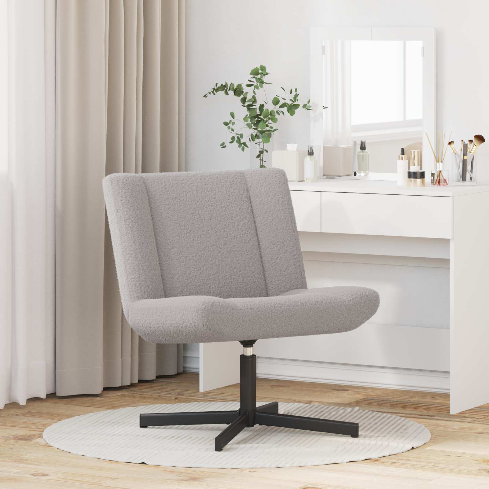 Silla giratoria Beige 63 x 75 x 76 cm Piel de oveja