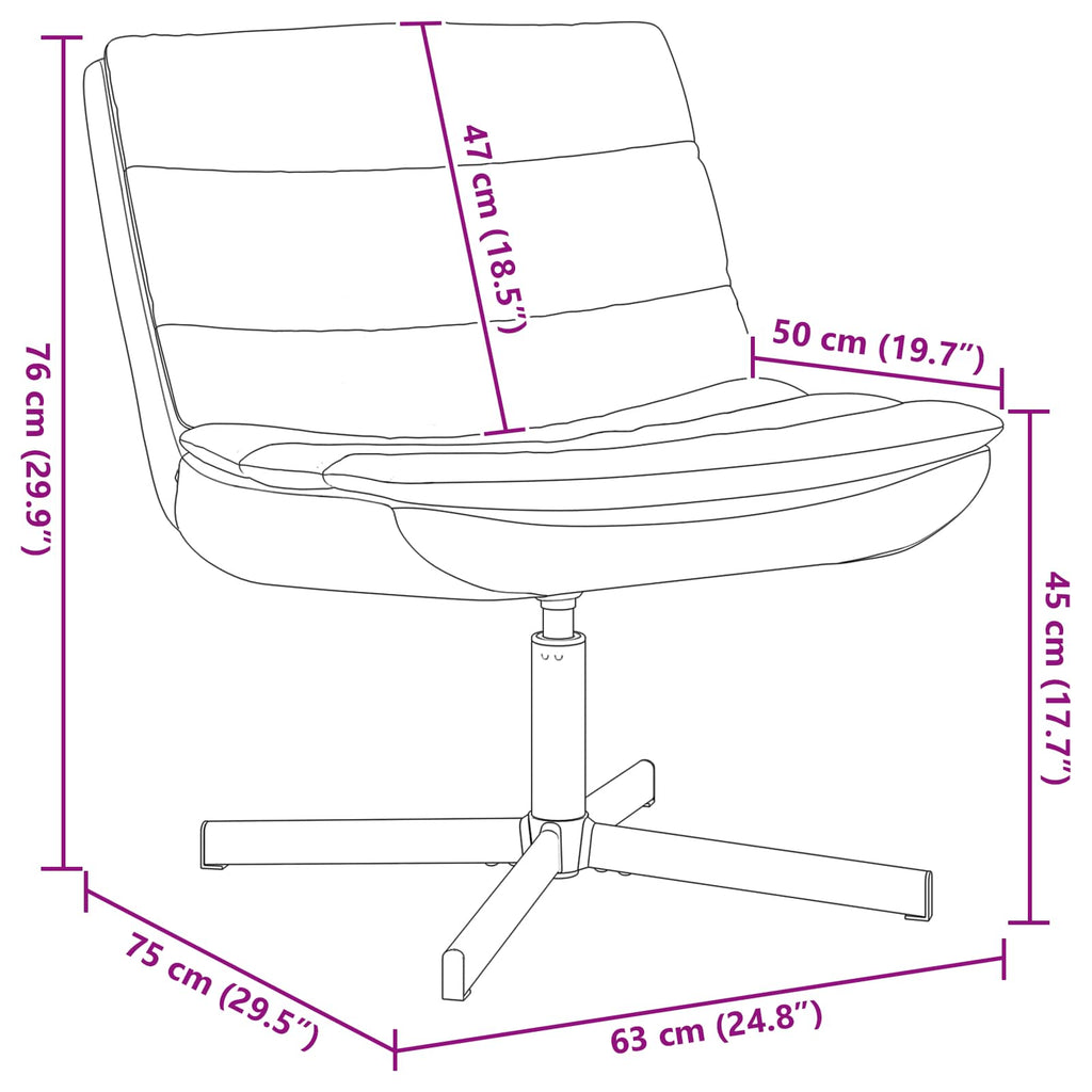 Silla giratoria Marrón 63 x 75 x 76 cm PU antiguo