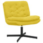 Poltrona Reclinável Rotativa Amarela 63 x 75 x 76 cm Veludo