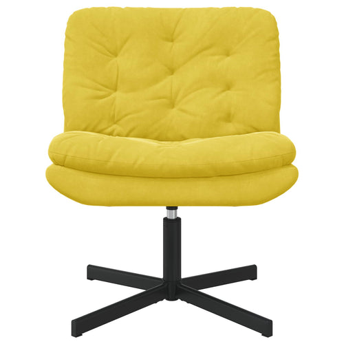 Poltrona Reclinável Rotativa Amarela 63 x 75 x 76 cm Veludo