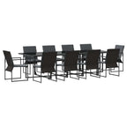 Conjunto de Comedor de Jardín 11 pcs Negro Acero