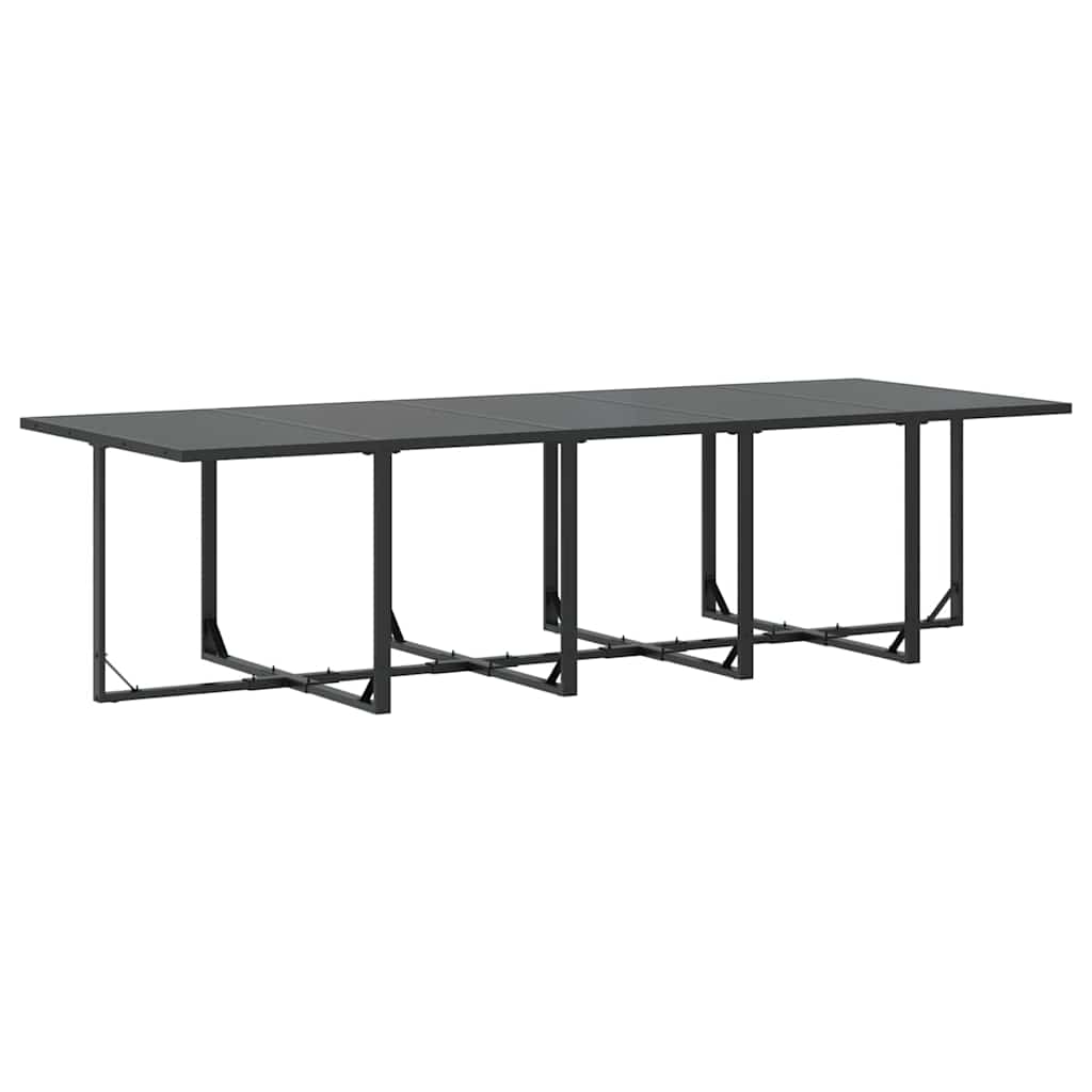 Conjunto de Comedor de Jardín 11 pcs Negro Acero