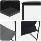 Conjunto de Comedor de Jardín 11 pcs Negro Acero