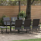 Conjunto de Comedor de Jardín 11 pcs Negro Acero