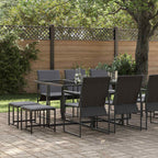 Conjunto de Comedor de Jardín 11 pcs Negro Acero