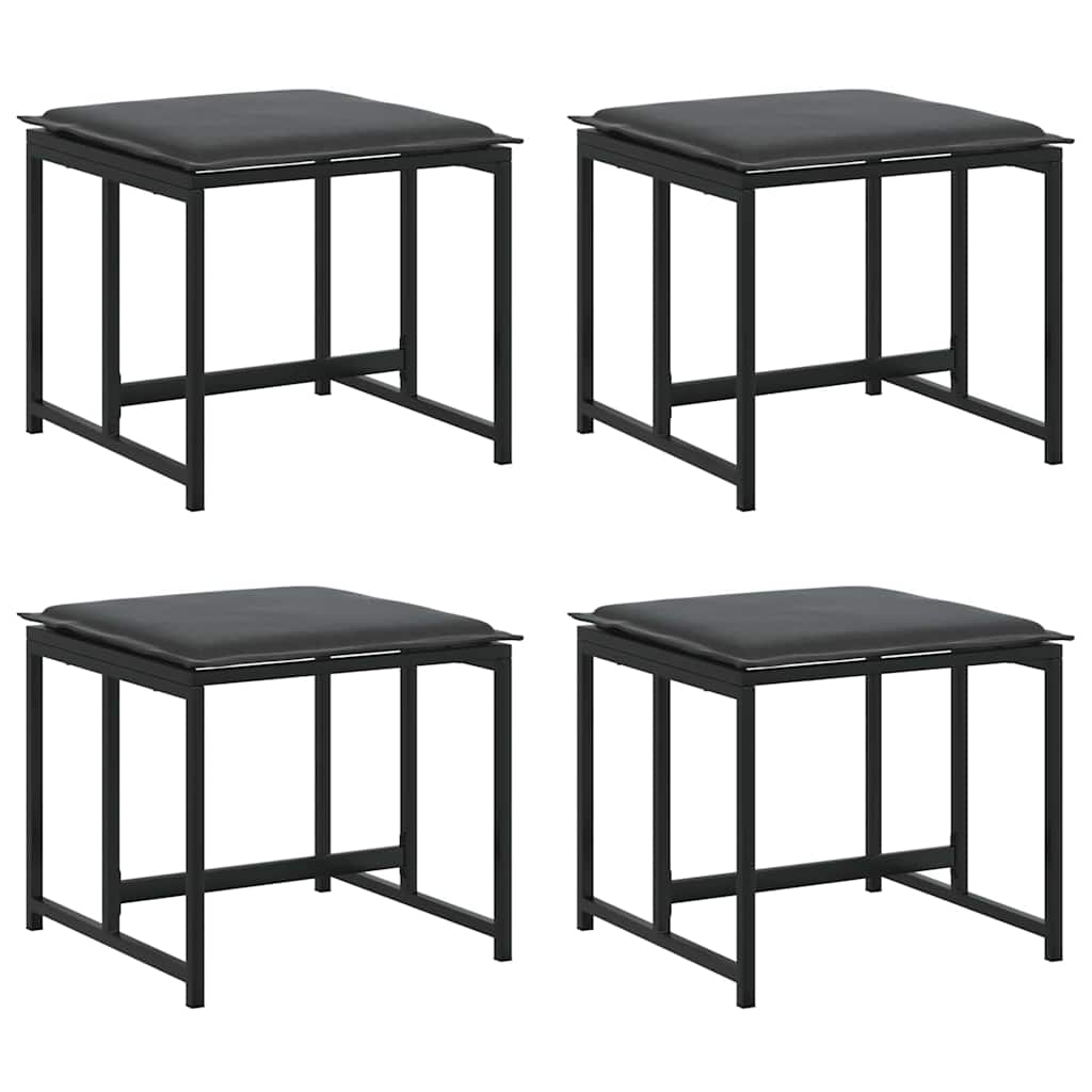 Conjunto de Comedor de Jardín 11 pcs Negro Acero