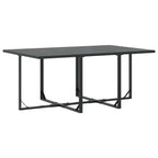 Conjunto de Comedor de Jardín 11 pcs Negro Acero