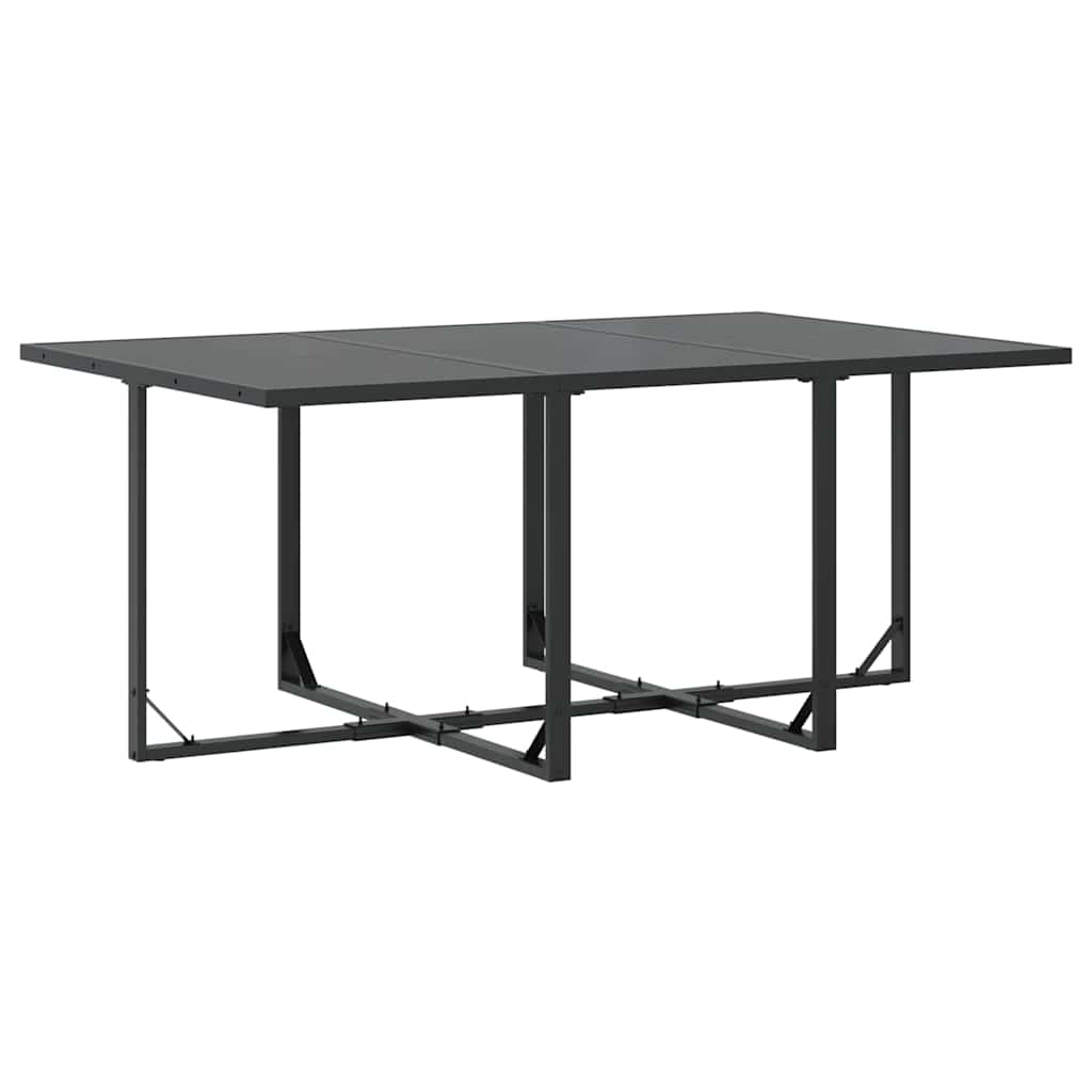 Conjunto de Comedor de Jardín 11 pcs Negro Acero