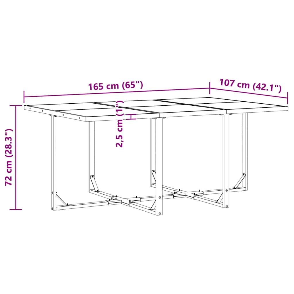 Conjunto de Comedor de Jardín 11 pcs Negro Acero